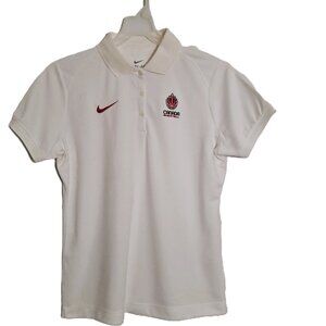 Nike Polo Golf Basketball Shirt Women’s Size L White Canada Basketball Logo